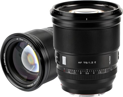 عدسة VILTROX 75 مم F1.2 f/1.2 PRO EF لسوني E-Mount زاوية واسعة جدًا APS-C عدسة رئيسية للتركيز التلقائي متوافقة مع كاميرات Sony E-Mount عديمة المرآة A7M/R/S Series A7Cc A9 A1 A6x00 Fs5 a6000 a6300 a6400 in Kuwait
