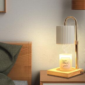 Candle Warmer Lamp, Dimmable Electric Candle Lamp with Timer, Wax Melting Warmer Compatible with Large Jar Candles, Adjustable Height, Home Decor Gifts, 2 Bulbs