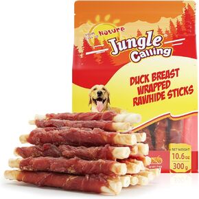 Jungle Calling Dog Treats, Chicken Wrapped Rawhide Sticks for Dogs, Delicious and Nutritious Training Reward Treats and Dog Chews Snacks, 6 oz