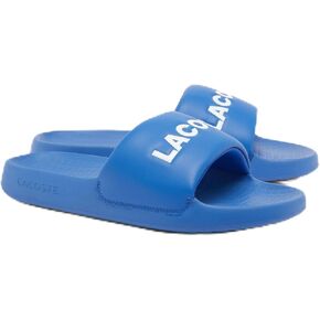 Lacoste Men's Croco 1.0 Slide Sandal, RED/White, 12
