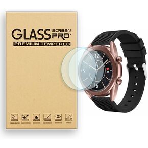 Screen Protector for Samsung Galaxy Watch 3 (41mm) / Galaxy Watch 4 Classic (42mm) / Galaxy Watch (42mm) Tempered Glass Film, 9H Hardness,Anti-Scratch,High Definition,Bubble Free (2 pcs)