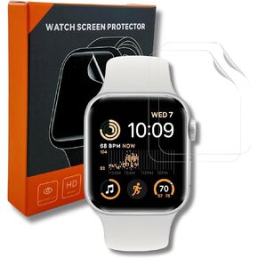 AmberGeek [2 Pack] EASY TO INSTALL Clear 40mm Screen Protector Compatible with Apple Watch Series 4/5/6/SE and Film Placement Tool