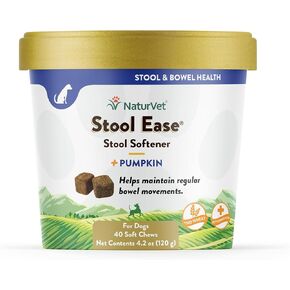 NaturVet - سهولة البراز للكلاب - 40 مضغًا ناعمًا - يساعد في الحفاظ على حركات الأمعاء المنتظمة - معزز بلب بنجر السكر، وبذور الكتان، وقشور السيليوم - كمية تكفي 40 يومًا