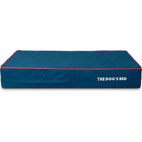 Replacement Outer Cover ONLY (OUTER COVER ONLY - NO BED, NO WATERPROOF INNER) for The Dog's Bed, Washable Oxford Fabric, Large 40" x 25" x 6" (Blue with Red Trim)