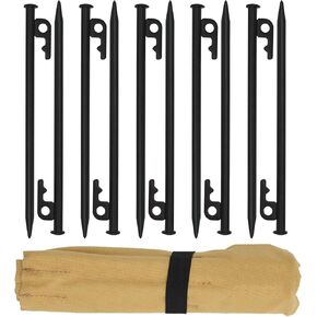 10 inch Tent Stakes,Metal Heavy Duty Camping Stakes for Outdoor Canopy and tarp ,10 Pack with Portable Bag