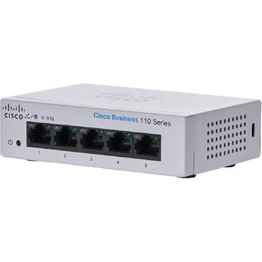 Cisco Business CBS110-5T-D Unmanaged Switch, 5 Port GE, Desktop, Ext PS, Limited Lifetime Protection (CBS110-5T-D-NA)