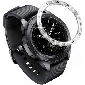 42mm/46mm Bezel Ring Compatible with Galaxy Watch 42mm,Gear Sport,Galaxy Watch 46mm,Gear S3 Frontier&Classic Bling Inlay Crystal Metal Bezel Ring Protection Cover for Galaxy Watch 4 Classic 46mm