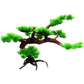 Aquarium Bonsai Tree-Aquarium Rock Bonsai Ornament Fish Tank Rockery Artificial Pine Tree Plant Aquarium Decor (Big)