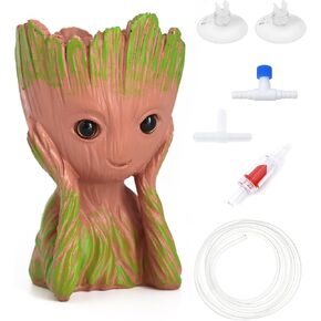 TEEMO Aquarium Groot Air Bubbler Decoration - Cute Tree Character Fish Tank Ornament with Bubble Maker, Aquatic Accessories for Freshwater and Saltwater Tanks, 4.4 Inches Tall