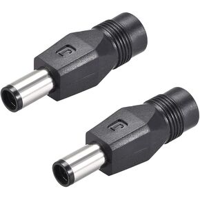 uxcell 2pcs DC Power Adapter,Female 5.5mmx2.1mm to 7.4mmx5.0mm Male Plug Tips, Input DC Plug Connector Black