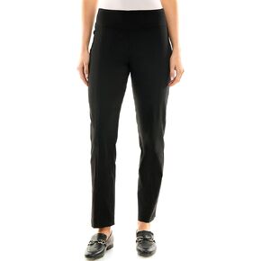 Zac & Rachel Women's Petite Millennium Fabric Pull-On Slim Leg Pant, Black, 10S