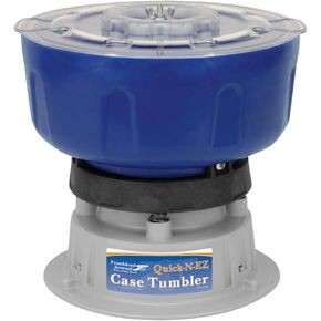 Frankford Arsenal Quick-N-EZ Vibratory Case Tumbler with 220V International Plug for Dry Brass Cleaning and Reloading, Blue Gray