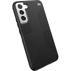 جراب مطبوع عليه Presidio2 Grip لهاتف Samsung Galaxy S22+، رمادي جرافيت / أسود/أحمر غامق