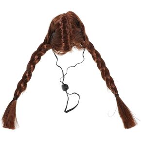 HANABASS Funny Dog Wig for Small Medium Large Dogs Long Braid Wig Pet Costume Cat Cosplay Decoration for Halloween Christmas Parties Hairpiece 30~60cm