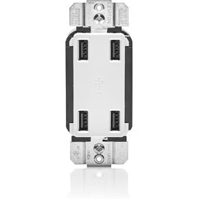 Leviton USB4P-I 4.2-Amp High Speed 4-Port USB Charger, Ivory in Kuwait