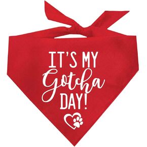It's My Gotcha Day! Adoption Day Dog Bandana for Dogs (Assorted Colors)