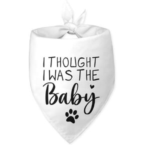 I Thought I was The Baby Dog Bandana Pregnancy Announcement Dog Bandana White Dog Bandana Baby Announcement Photo Prop Pet Scarf Accessories for Pet Dog Lovers Gifts