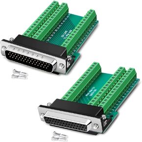 1PCS Male 1PCS Female DB44 Solderless Connector, RS232 D-SUB Serial to 44-pin Port Terminal Adapter Breakout Board with Bolts