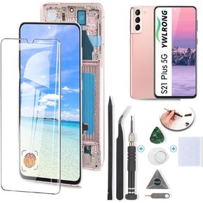 OLED for Samsung Galaxy S21 Plus Screen Replacement for Galaxy S21 + Plus +5G G996U LCD Display Touch Screen Digitizer Assembly Replacement with Tools (Support Fingerprint with Frame)