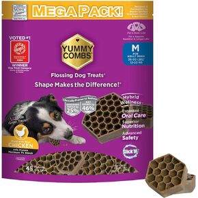 Dog Dental Treats | Vet VOHC Approved - A Yummy Treat for Teeth Cleaning | Chicken Protein Treat for Medium Dogs (36 oz)