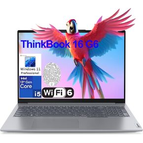Lenovo ThinkBook 16 G6 16 بوصة FHD+ كمبيوتر محمول للأعمال، الجيل الثالث عشر Intel Octa-Core i5-13420H (Beat i7-1355U)، ذاكرة الوصول العشوائي DDR5 سعة 64 جيجابايت، 2 تيرابايت PCIe SSD، WiFi 6، BT 5.2، قارئ بصمات الأصابع، Windows 11 Pro، AZ- XUT
