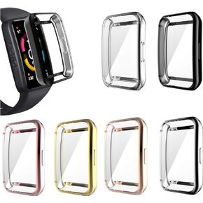 Cases Compatible with Huawei Honor Band 6/Band 7 Smartwatch Men Women Watch Case Soft TPU Shockproof Bumper Cover Screen Protector Case for Honor Band 6 Accessories (6 Colors)
