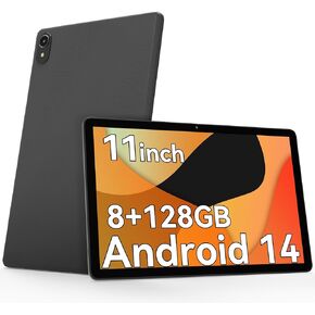 ApoloSign 2024 Newest Android 14 Tablet, 11 inch Tablet, Unisoc T606 Octa-Core 2.0Ghz, 8(4+4) GB+128GB+1TB Expand, 7000mAh Battery, 11 inch 1280×800 Incell Display, 5G WiFi, BT5.0 (Black)