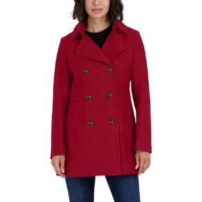 Nautica Women's 3/4 Hooded Peacoat Outerwear