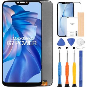 for Motorola Moto G7 Power Screen Replacement, LCD Display for Motorola Moto G7 Power XT1955-5 XT1955-6 6.2 inch Touch Screen Digitizer Glass Full Assembly with Repair Tools