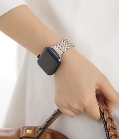 Thin & Feminine Bands for Apple Watch 10 9 8 7 6 5 4 3 2 1, Dressy Metal Watch Bands for Women for Apple Watch 45mm 44mm 42mm 41mm 40mm 38mm in Kuwait