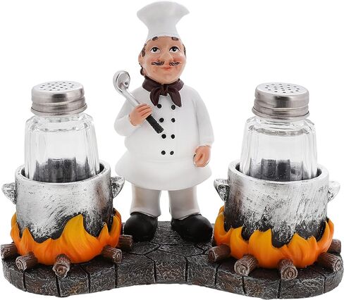 Chef Salt and Pepper Shakers Set Ceramic Kitchen Décor - Full Chef in Saudi Arabia