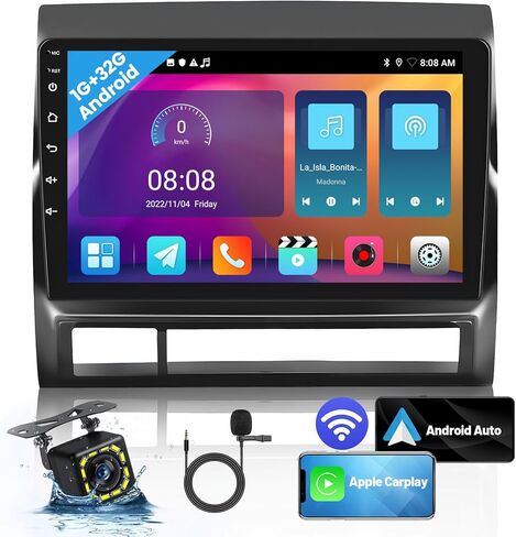 [1+32G] ستيريو سيارة Android مقاس 9 بوصة لراديو Toyota Tacoma 2005-2013، في نظام ملاحة GPS، شاشة لمس 9 بوصة راديو السيارة يدعم WiFi BT FM Mirror Link كاميرا احتياطية in Saudi Arabia