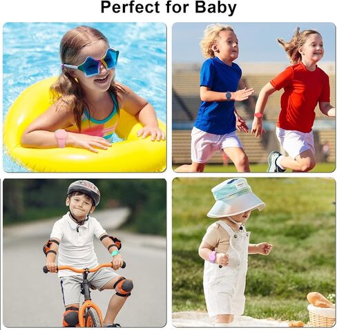 AirTag Bracelet for Kids,Waterproof Air tag Holder for Kids with Soft Silicone Full Coverage Anti-Lost Hidden Airtag Wristband Accessories for Kid - Pink in Saudi Arabia