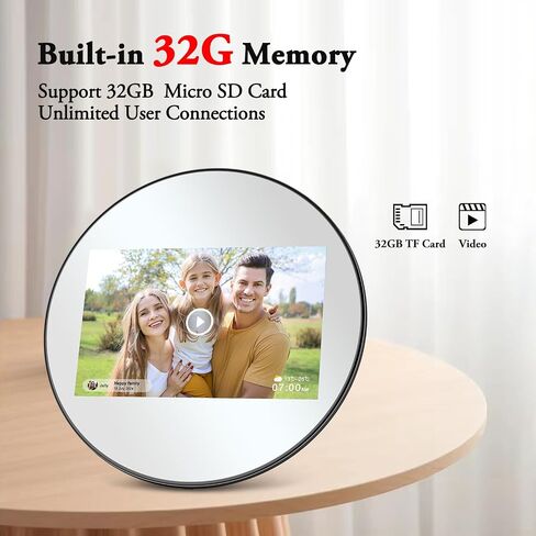 Digital Picture Frame WiFi Digital Photo Frame, IPS HD Display Touch Screen,32GB Storage, Slideshow, Wall Mountable, Auto-Rotate, Share Photos and Video via Uhale App, Silver Mirrored in Saudi Arabia