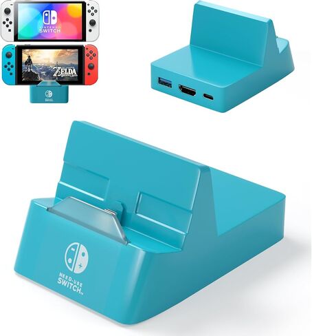 محطة إرساء سويتش، بديلة لمحطة إرساء نينتندو سويتش لمحول التلفزيون، محطة مستندات سويتش محمولة لنينتندو سويتش/OLED/Steam Deck مع 4K/60 هرتز HDMI2.0 USB3.0 منفذ سفر in Kuwait