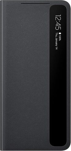 جراب لهاتف Samsung Galaxy S21+، جراب قلاب بتصميم S-View - أسود (الإصدار الأمريكي) in Kuwait