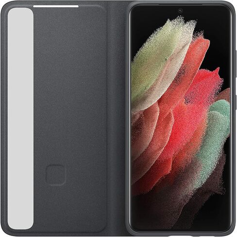 جراب لهاتف Samsung Galaxy S21+، جراب قلاب بتصميم S-View - أسود (الإصدار الأمريكي) in Kuwait