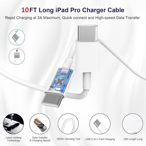 iPhone 16 15 Charger 10FT, 2 Pack 20W USB C Charger Fast Charging Block with 10FT Long USB C to C Charging Cable for iPhone 16/16 Plus/16 Pro/16 Pro Max, iPhone 15/15 Plus/15 Pro/15 Pro Max in Kuwait