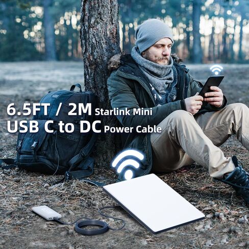 Starlink Mini Cable, 6.5FT / 2M Starlink Mini USB C to DC Power Cable Cord 100W Input, Waterproof USB Type C to DC Cable for Power Bank 65W+ PD Source in Saudi Arabia
