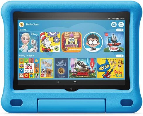 تابلت Fire HD 8 للأطفال، شاشة 8 بوصات عالية الدقة، للأعمار من 3 إلى 7 سنوات، 32 جيجابايت، يتضمن اشتراكًا لمدة عام في محتوى Amazon Kids+، حافظة زرقاء مقاومة للأطفال، (إصدار 2020) in Saudi Arabia