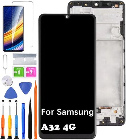 لشاشة Samsung A32 4G بديلة مع إطار INCELL لهاتف Samsung A325F A325F/DS A325M A325N LCD مجموعة رقمية تعمل باللمس مع أدوات إصلاح الأجزاء (بدون وظيفة بصمة الإصبع، وليس لـ 5G) in Saudi Arabia