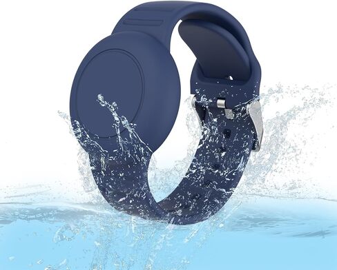 AirTag Bracelet for Kids,Waterproof Air tag Holder for Kids with Soft Silicone Full Coverage Anti-Lost Hidden Airtag Wristband Accessories for Kid - Pink in Saudi Arabia