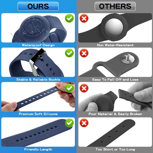AirTag Bracelet for Kids,Waterproof Air tag Holder for Kids with Soft Silicone Full Coverage Anti-Lost Hidden Airtag Wristband Accessories for Kid - Pink in Saudi Arabia