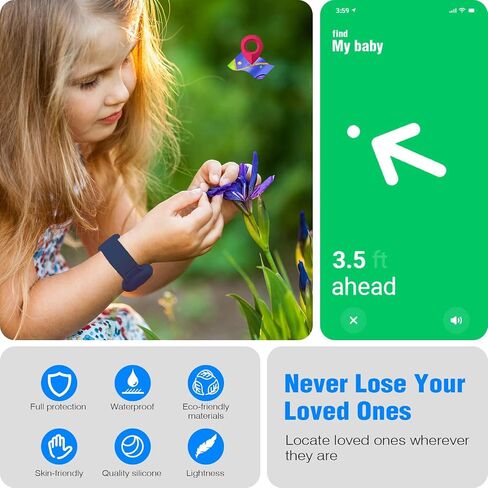 AirTag Bracelet for Kids,Waterproof Air tag Holder for Kids with Soft Silicone Full Coverage Anti-Lost Hidden Airtag Wristband Accessories for Kid - Pink in Saudi Arabia