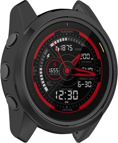 غطاء حماية LOKEKE متوافق مع Garmin Forerunner 745، غطاء حماية من مادة TPU لهاتف Garmin Forerunner 745 (TPU أسود) in Kuwait