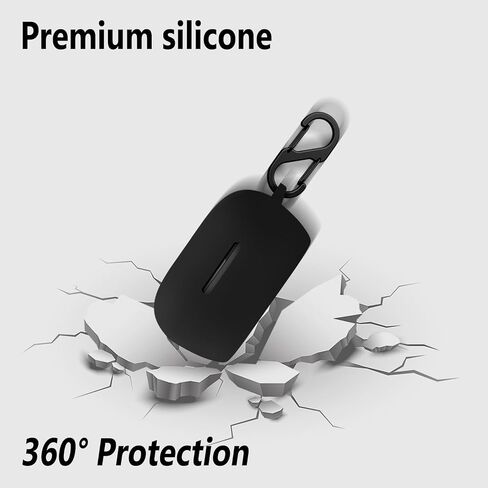 Geiomoo Silicone Cover for Bose New QuietComfort Earbuds 2024, Protective Case with Carabiner (Black) in Saudi Arabia
