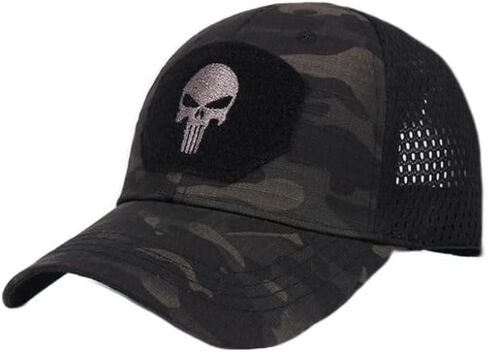 HANERREAL Skull Mesh Baseball Cap Men Tactical Operator Caps Fitted Outdoor Breath Hats in Saudi Arabia