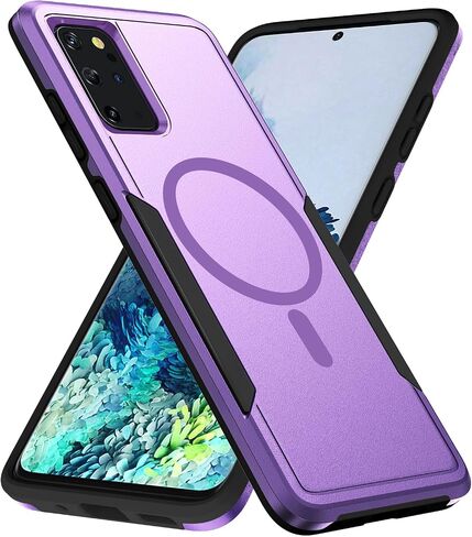 حافظة لهاتف Samsung Galaxy S20 Plus، [متوافقة مع Magsafe] [تم اختبار السقوط من الدرجة العسكرية] حافظة هاتف واقية متينة مغناطيسية مقاومة للصدمات - 6.7 بوصة (أسود) in Kuwait