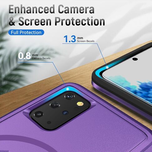 حافظة لهاتف Samsung Galaxy S20 Plus، [متوافقة مع Magsafe] [تم اختبار السقوط من الدرجة العسكرية] حافظة هاتف واقية متينة مغناطيسية مقاومة للصدمات - 6.7 بوصة (أسود) in Kuwait