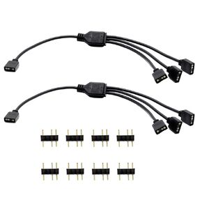 ARGB Splitter Cable 5V 3 Pin Addressable RGB Splitter ExtensionCable ARGB LED Sync Cable 1 to 3 Splitter Cable for Extend PC Computer ARGB Fans Or ARGB LED Series (2 Pack)